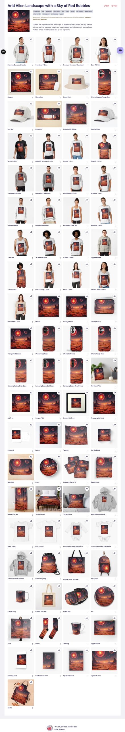 sky composed entirely of red bubbles