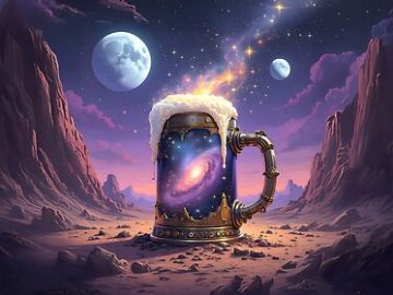 Sparkling stars emerging from the mug