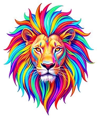 Neon Fantasy Lion wall art