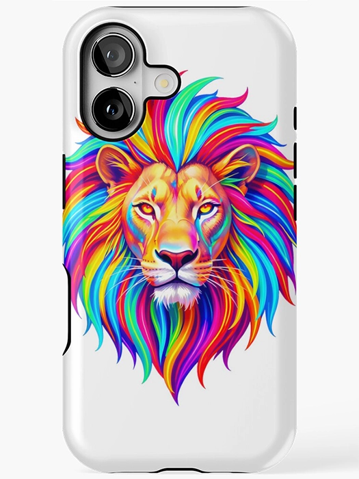 neon fantasy lion artwork